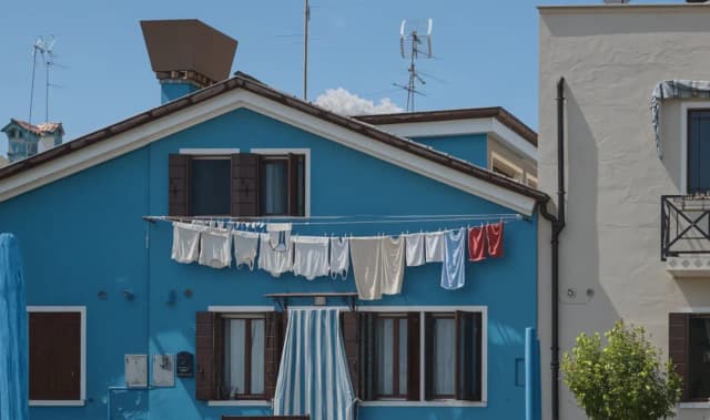 Colorized photo with blue sky