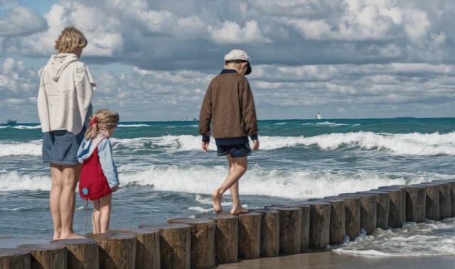 Children playing at beach